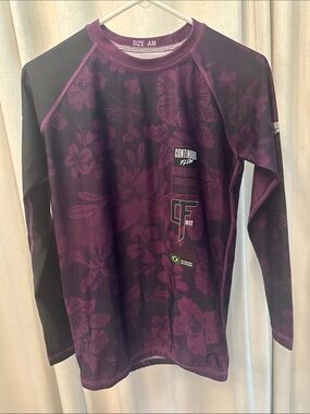 Women's Long-Sleeve Purple Floral Rash Guard